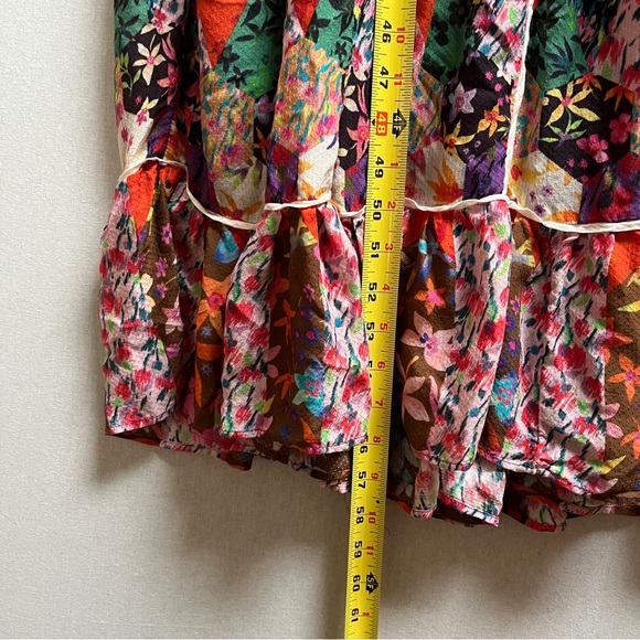 Anthropologie Floral Patchwork Tiered Cutout Maxi Dress Size 14 - Picture 10 of 13